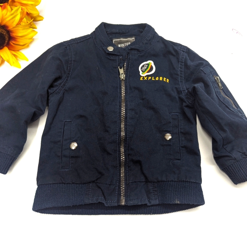 5/$25 Infant Winter Warmers Max Navy Blue Windbreaker Jacket